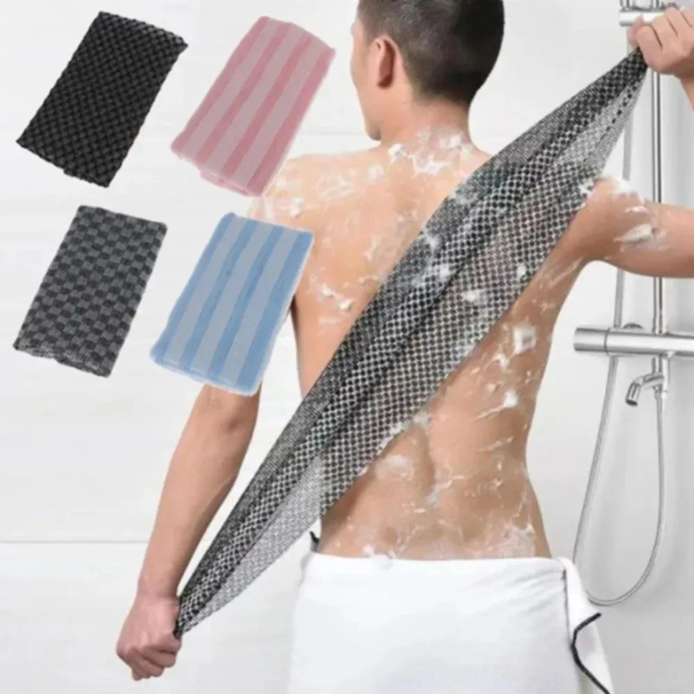Brosse Exfoliante en Nylon – Éponge de Douche pour le Dos & le Corps