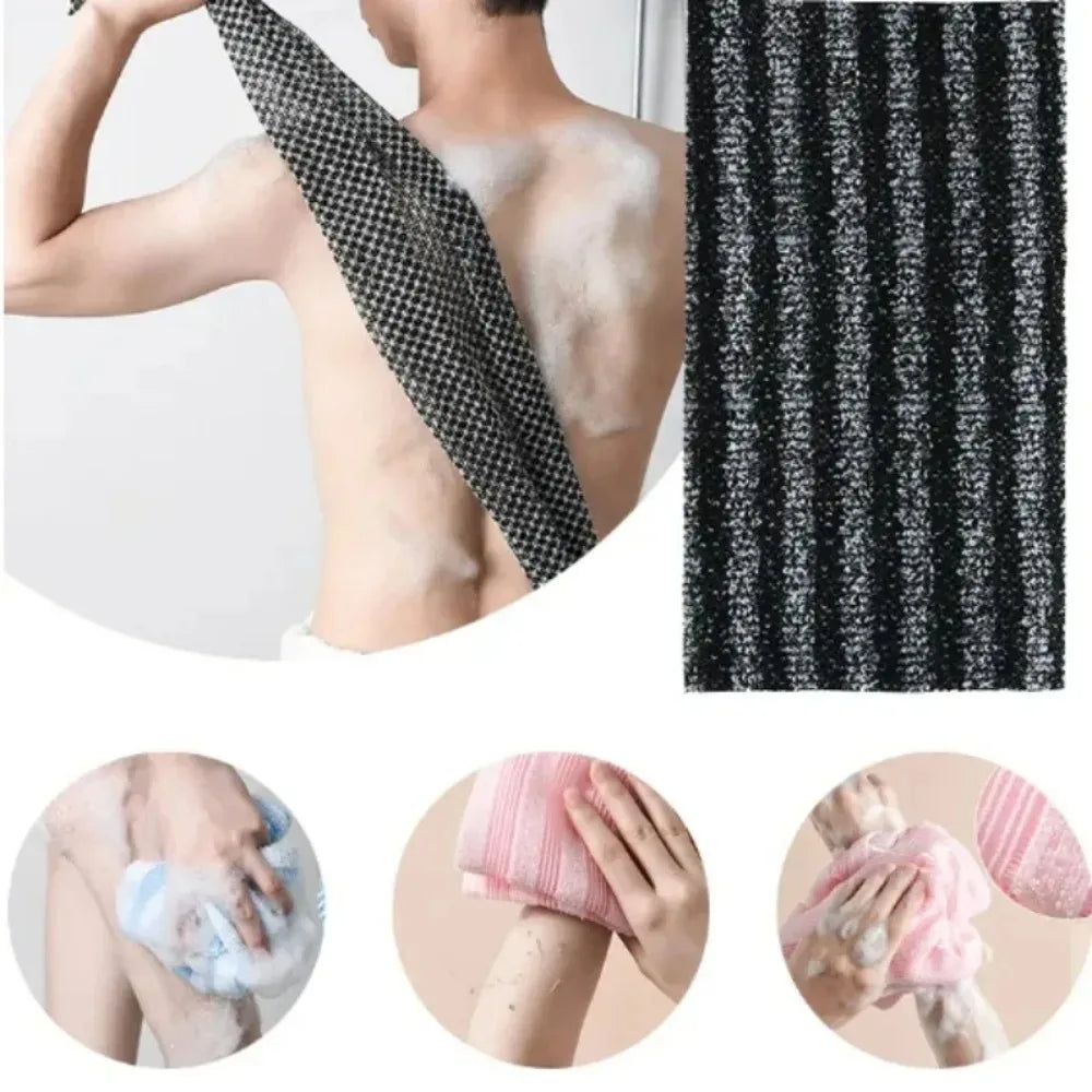 Brosse Exfoliante en Nylon – Éponge de Douche pour le Dos & le Corps