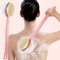Brosse de Bain Douce en Luffa & Poils – Manche Long Courbé pour Corps, Visage & Spa