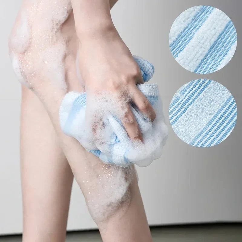 Brosse Exfoliante en Nylon – Éponge de Douche pour le Dos & le Corps